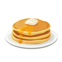 Pancakes, flat style 2D vector image, isolated on a white background
