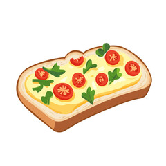 Flat 2D Molletes illustration, vector graphic in icon style, on white background