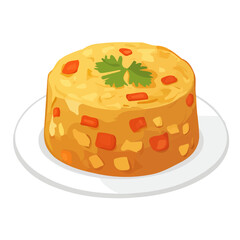2D flat vector illustration of a Mofongo in icon style, isolated on white background