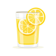 Minimal flat vector of a Lemon Water, 2D icon-style illustration on white background