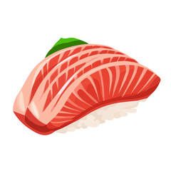 Minimal flat vector of a Sashimi, 2D icon-style illustration on white background