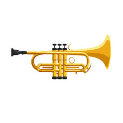 Fototapeta premium Flat 2D Trumpet Mouthpiece illustration, vector graphic in icon style, on white background