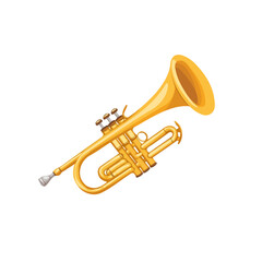 Obraz premium Minimal flat vector of a Trumpet Finger Ring, 2D icon-style illustration on white background