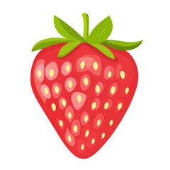 2D flat vector illustration of a Strawberry in icon style, isolated on white background