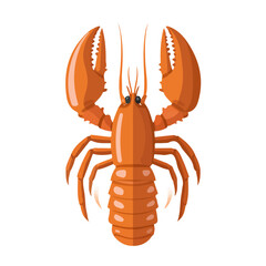 Minimal flat vector of a Lobster Tail, 2D icon-style illustration on white background