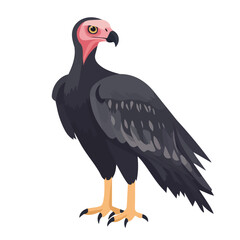 2D flat vector illustration of a Vulture in icon style, isolated on white background