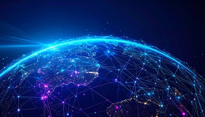 Global network graphic of Earth