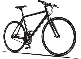 Black and white silhouette of a bicycle, vector illustration