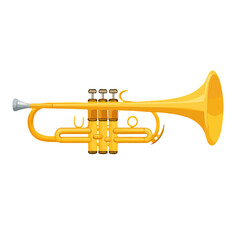 Fototapeta premium Minimal flat vector of a Trumpet Bell, 2D icon-style illustration on white background