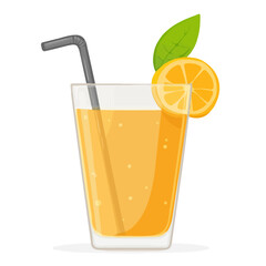 2D flat vector illustration of a Pear Juice in icon style, isolated on white background