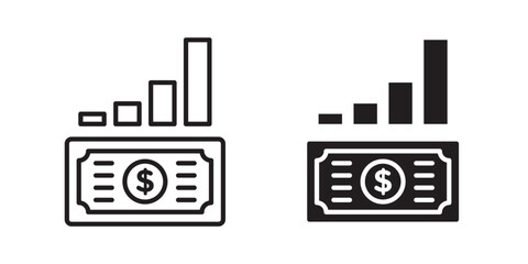 capital gain icon, outline style icon for web site or mobile app, vector graphics