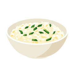 Minimal flat vector of a Risotto, 2D icon-style illustration on white background