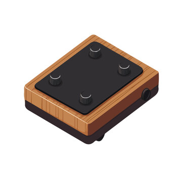 wooden audio device with black controls clip art preview