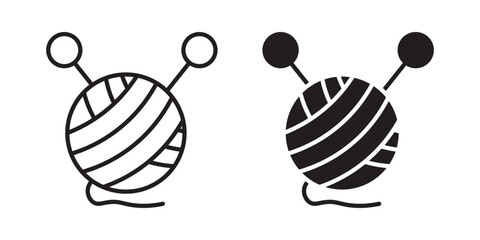 Wool ball icon, outline style icon for web site or mobile app, vector graphics