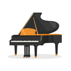 2D flat vector illustration of a Piano Lid in icon style, isolated on white background
