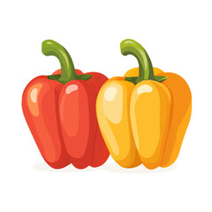 Minimal flat vector of a Stuffed Bell Peppers, 2D icon-style illustration on white background