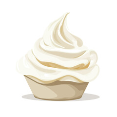 Meringue, flat style 2D vector image, isolated on a white background