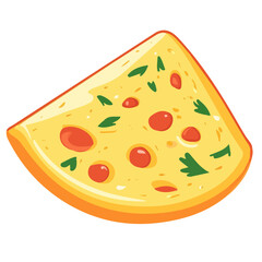 Omelette, flat style 2D vector image, isolated on a white background