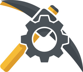 Vector illustration of a set of tools with gears and cogwheels symbolizing industry and engineering