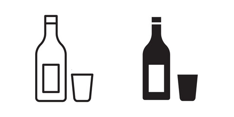 Vodka icon, outline style icon for web site or mobile app, vector graphics
