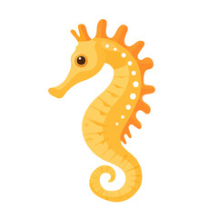 Fototapeta premium Seahorse, flat style 2D vector image, isolated on a white background