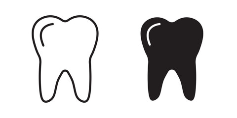 Tooth icon, outline style icon for web site or mobile app, vector graphics