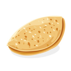 Minimal flat vector of a Pita Bread, 2D icon-style illustration on white background