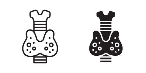 Thyroid icon, outline style icon for web site or mobile app, vector graphics