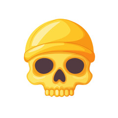 Skullcap, flat style 2D vector image, isolated on a white background