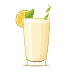 Lassi, flat style 2D vector image, isolated on a white background