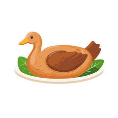 Peking Duck, flat style 2D vector image, isolated on a white background