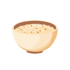 2D flat vector illustration of a Oatmeal in icon style, isolated on white background