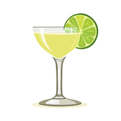 Minimal flat vector of a Margarita, 2D icon-style illustration on white background