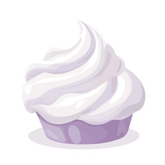 Flat 2D Meringue illustration, vector graphic in icon style, on white background