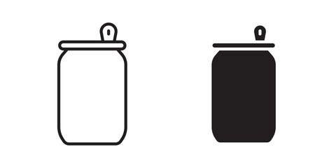 Soda can icon, outline style icon for web site or mobile app, vector graphics