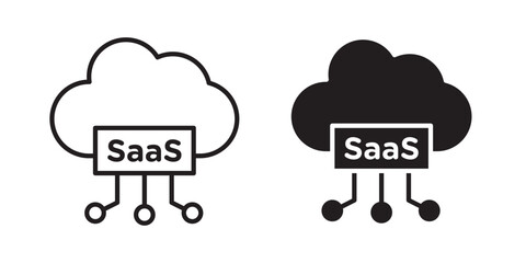 SaaS icon, outline style icon for web site or mobile app, vector graphics