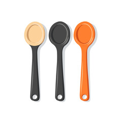 Flat 2D Measuring Spoons illustration, vector graphic in icon style, on white background