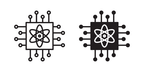 Quantum computing icon, outline style icon for web site or mobile app, vector graphics