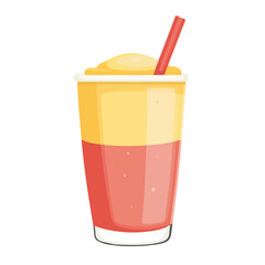 Minimal flat vector of a Lassi Drink, 2D icon-style illustration on white background
