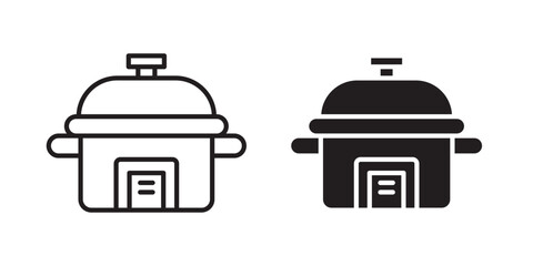 pressure cooker icon, outline style icon for web site or mobile app, vector graphics