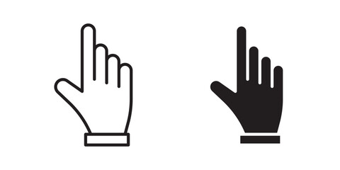 Pointing hand icon, outline style icon for web site or mobile app, vector graphics