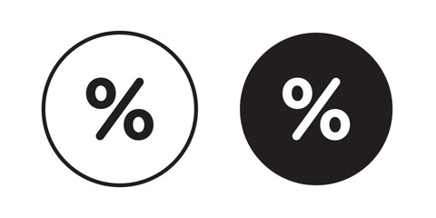 Percent icon, outline style icon for web site or mobile app, vector graphics