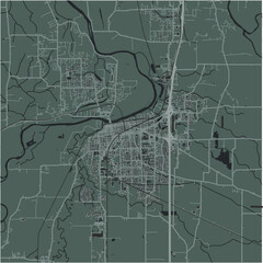 Map of Albany in Oregon in a smooth dark style. Contains layered vector with roads water, parks, etc.