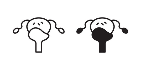 Pelvic inflammatory disease icon, outline style icon for web site or mobile app, vector graphics