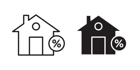 Mortgage rate icon, outline style icon for web site or mobile app, vector graphics