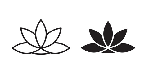 Lotus flower icon, outline style icon for web site or mobile app, vector graphics