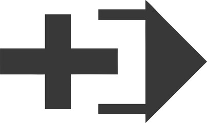 Fototapeta premium Plus Sign Merging with Arrow Icon merge combine