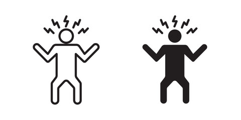 Irritated human icon, outline style icon for web site or mobile app, vector graphics