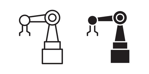 Industrial robot icon, outline style icon for web site or mobile app, vector graphics