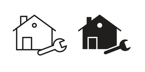 Home repair icon, outline style icon for web site or mobile app, vector graphics